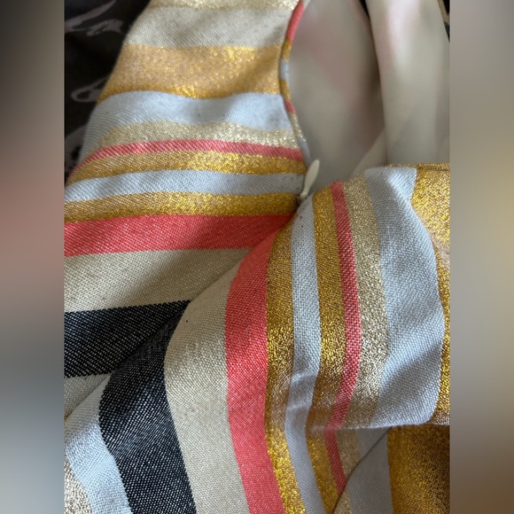 J.Crew Gold Orange Denim Metallic Stripe Dress - Picture 9 of 9
